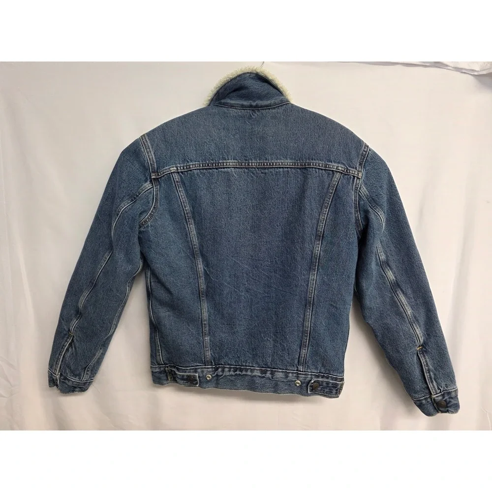 Levis Mens Sherpa Lined Denim Trucker Jacket Medium Wash Blue Small